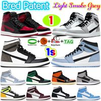Fashion 1s basketball shoes 1 Bred Patent Light Smoke Grey U...