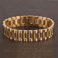 Luxury Gold Cuff Stainless Steel Bracelet Wristband Men Jewelry Bracelets Bangles Gift for Him253B