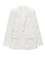 Kadın Takım Elbise Blazers NLZGMSJ ZBZA 2022 Uzun Kollu Tek Düğme Slim Fit Kadın Casual Şal Yaka Flep Cepler Beyaz Ceketler Kadın 202