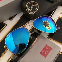 Rlei Di Men Classic Brand Retro Femmes Mirror Lunettes de soleil Pilot Luxury Designer Eyewear Metal Sun Verres de Soleil 58 mm UV Protection G