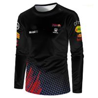 F1 포뮬러 원 불 같은 최대 긴 슬리브 티셔츠 챔피언 스타일 네이비 블루 레드 포인트 의류 여름 티셔츠 남성 6xl