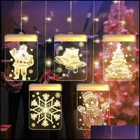 Decorazioni natalizie forniture per feste festose giardino appeso a sospensione adesiva 3d effetto visivo ornamenta