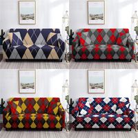 Chair Covers Vintage Grid Pattern Mandala Print Sofa Cover Stretch Antifouling Couch Furniture Sofas For Living Room CouchChair
