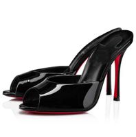 Newst Elegant Summer Brands Red Sole Sandals Shoes Lady Sexy Me Dolly Nude Slippers Black Patent Leather Women Luxurious High Heels Party Dress Evening