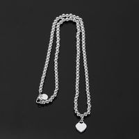 Blue heart pendant necklace designer jewelry beaded chains s...
