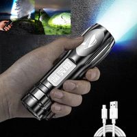 Flashlights facklor Mini USB -laddningsbara LED -starka ljus 3 -lägen belyser taktisk utomhusbelysning av flashlamp