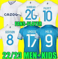 Guendouzi 22 23 Olympique de Marseilles Soccer Jerseys 2022 2023 Om Milik Maillot Foot Under Balerdi Kamara Payet Football Shirts Men Kids Kit Fans Version version