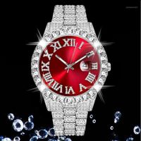 Orologi da polso diamanti a diamanti in quarzo orologio da uomo ghiacciato designer classico di lusso argento in acciaio inossidabile orologi hip hop reloj hombr