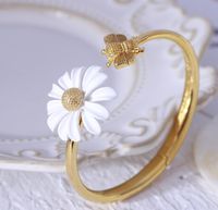 18K Bangle Daisy Flower ca. 2,6 cm vaste bijen 1,7 cm vorm armband 5,5 cm