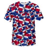 Summer MenWomen 3D Print Dominican Republic National Flag TShirt Street Personality Trend Wild Loose Oversized ShortSleeved 220622