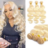 11a 613 Honey Blonde Natural recto Bundle Ofertas Brasileño Extensiones de cabello humano ola de cuerpo 3 Bundles 12-30 pulgadas