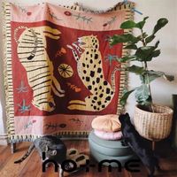 Leopard Tapestry Throw Coppate per divano Cobertortor Wall Tappet Tapet Bed Plan Gente di viaggio Regalo per Girls258z