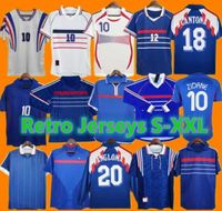1998 2002 French Zidane Henry Retro Soccer Jerseys 1996 2004 Platini Football 1984 Trezeguet Francia 1982 2006 Deschamps Petit 2000 Pires Maillot de Footbal Shirt 98
