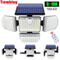 Solar Lights Outdoor 182 112 LED Wall Lamp with Adjustable H...