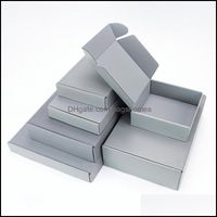 Gift Wrap Event Party Supplies Festive Home Garden 5Pcs Grey Boxes For Small Business Mailer Corrugated Cardboard Christmas Package Drop