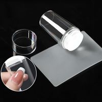 Nail Gel Stamper Scraper Painting For French Learner Stamping Plate Clear Silicone ToolNailNail