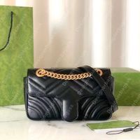 Marmont Matelasse Mini Bag Bag حقائب الكتف للنساء أعلى مقبض حقيبة Messenger Bag Wave Sacoche Flap Fashion Heart 446744 Lady Crossbody