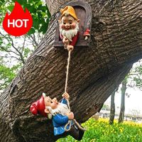 Dwarf climbing rope tree face pendant courtyard dwarf rin garden ornament