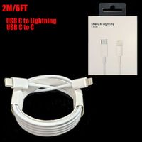 Hoge Kwaliteit 2M 6FT USB-C USB-kabels PD Type C aan bliksemkabel Snelle oplaadkoorden Snel Charger Cord voor iPhone X plus 11 12 13 Pro Max met doos