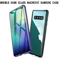 antiknock strong magnetic doubleside tempered glass sheet case for samsung galaxy a50 a60 a70 s8 s9 plus note 8 note 9 s10 s10e2425