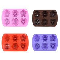 6 In 1 Cake Mold Tool Silicone Baking Pudding Jelly Chocolate Molds269E