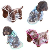 Ropa de ropa para perros transparente impermeable impermeable luz hermosa pequeña con capucha