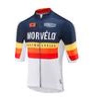 2020 Morvelo Team Cicling Jersey Men Maglie Summer Short Short Road Bike Shirt di alta qualit￠ per biciclette per biciclette da esterno Outfit di ciclismo S21