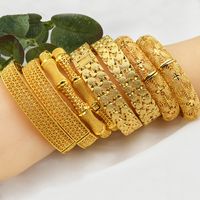 wholesale Bracelets New Fashion Lady Luxury Gold Color Bangl...