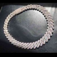 Anhänger Halsketten 19 mm breit schwere Eistee Bling Diamant Curb Cuban Link Hip Hop -Kette Halskette