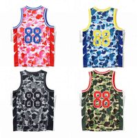 Homens Basquetebol de Verão T Shirt Vest Designer de moda de alta qualidade Camuflagem padrão de camuflagem manejas Tees Asiático tamanho M-3XL
