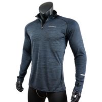 Mens Sports T-shirt Sportswear Long manches Running Gym Vêtements Fitness Compression Shirt Zip Pullover Randonnée Rashguard W42 220712