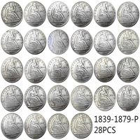US Full Set Of(1839-1879 )P O CC 51pcs Liberty Seated Half Dollar Craft Silver Plated Copy Decorate Coin metal dies manufacturing 2774