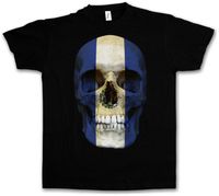 남자 티셔츠 엘 살바도르 두개골 플래그 티셔츠-바이커 MC 배너 셔츠 크기 S 3xlmen 's