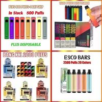 Puff Plus XXL ESCO Bars Einweg-Pod E-Zigarettengerät 600 800 1500 1600 2000 2500 Puffs Vorgefüllte Patrone Vape Pen vs Bang Elux Legend