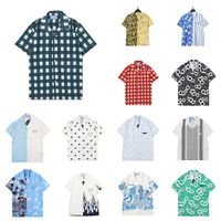 Lüks Erkek Gömlek Yaz Kısa Kollu Kadınlar Sıradan Baskılı Gömlekler Moda Gevşek Üstler Tee Beach Style Nefes Alabilir Teshirts Tees Asian Plus Boyut M-3XL