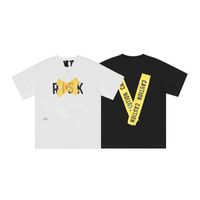 mens t-shirts vlones Spring and summer new fashion new letter contrast printing loose short sleeve