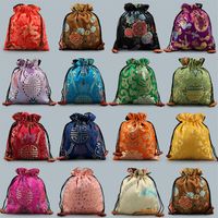 High Quality Large Silk Brocade Packaging Bags for Travel Jewelry Bracelet Necklace Storage Bag Drawstring Lavender Spices Pouch 5247k