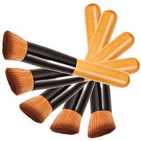 Small flat details foundation brush Universal makeup brushes make up brush Oblique head brush wood handle2377