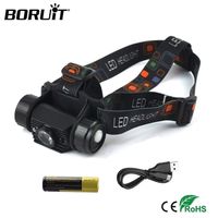 BORUiT RJ020 XPE LED Mini Headlamp 1000LM Motion Sensor Headlight Rechargeable 18650 Waterproof Head Torch for Camping Hunting 220620