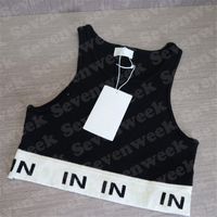 23SS Diseñadores para mujer Séteres de chaleco de punto Tamisetas diseñador de letras a rayas Tops Knits Fashion Style Ladies Pule