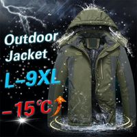 Мужская лыжная куртка зимнее водонепроницаемое ветряное теплый флис толстый облиток на открытом воздухе съемный пальто
