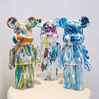 400% 유동성 폭력 곰 수지 동상 Bearbricks Crafts Dolls Street Art Collectible 모델 장난감 어린이 친구 선물 홈 장식 T220730 T230103