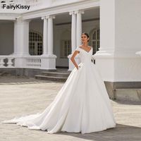 Other Wedding Dresses FairyKissy Princess Elegant A-Line Off Shoulder Bride Dress 2022 Backless Beach V Neck Gown Plus SizeOther