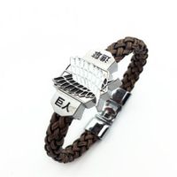 Ny modeanimeattack på Titan Charm -armband unisex läder armband armband armband A318