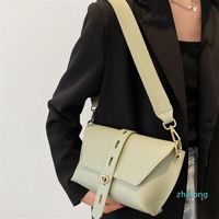 spring small bag fashion drawstring shoulder bags simple texture large capacity messenger purse