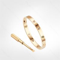 Love Screw Bracelet mens Bracelets Colored Diamonds designer Bangle luxury jewelry women Titanium steel Gold-Plated Craft Gold Sil262Q
