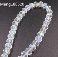 Gratis frakt 500pcs White AB Faceted Glass Crystal Rondelle Beads.Spacer Pärlor 4mm 6mm 8mm10mm