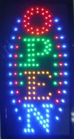 10 * 19 inch Animated Motion LED Business Vertical Open Sign +On/off Switch Bright Light Neon