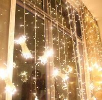 窓の装飾の結婚式の背景防水屋外の導かれたきらめきライトLEDの休日のライト文字列3 * 1.5m 192 LEDカーテンライト