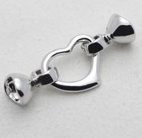 Vendita calda 925 argento a forma di cuore collana di perle fibbia bracciale chiusura YPJ31